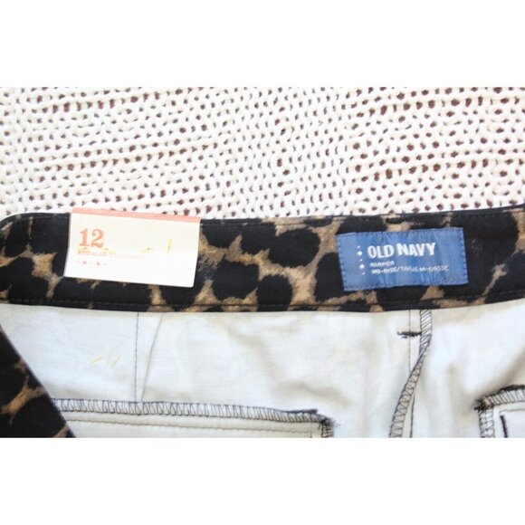NWT Old Navy Relaxed Mid-Rise Harper Women Trousers Stovepipe size 12 Leopard - Picture 11 of 12